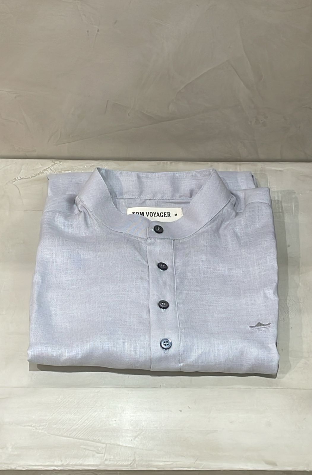 Blauw Flush linnen herenoverhemd