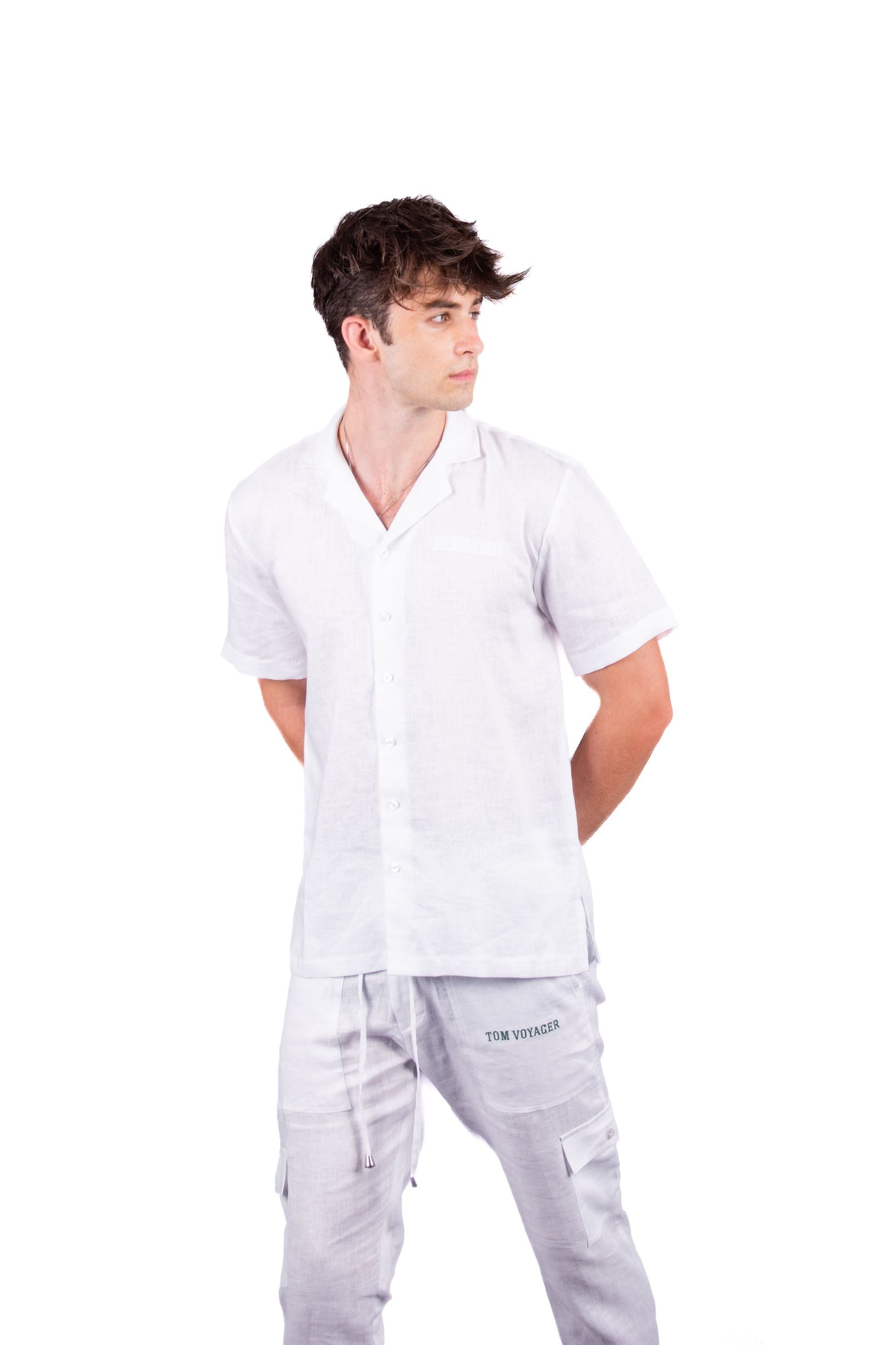 Austin Linen Shirt - Short Sleeve Shirt-mens shirt - Outfit - Tom Voyager