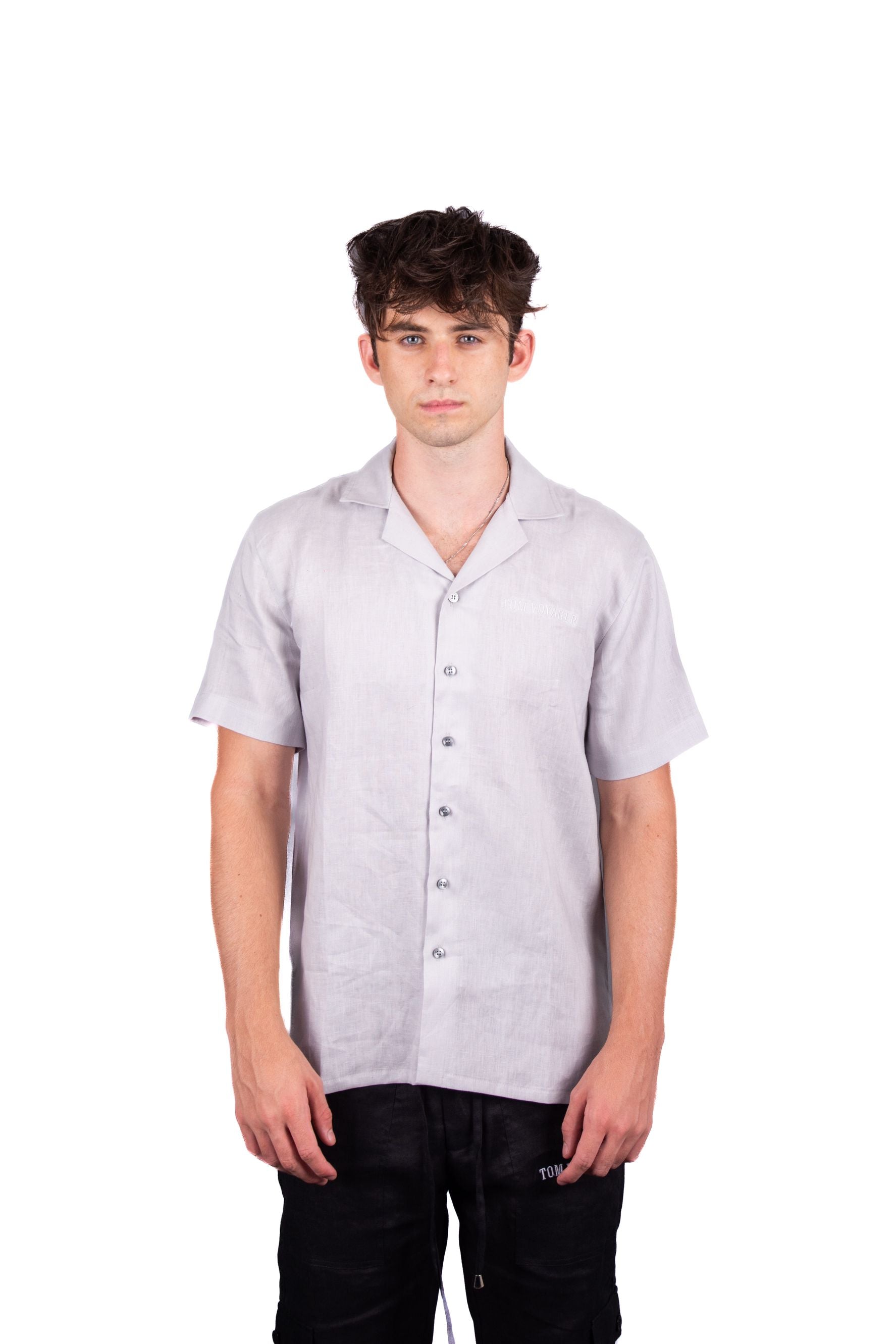 Austin Linen Shirt - Short Sleeve Shirt-mens shirt - Tom Voyager