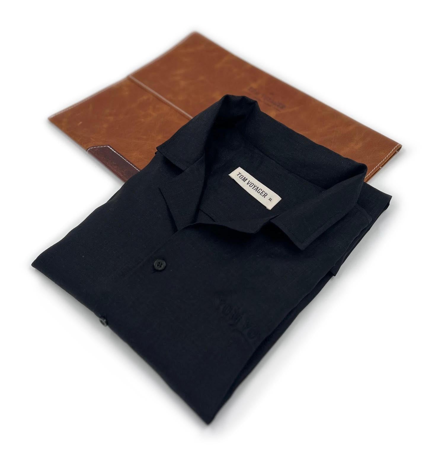 Austin Linen Shirt - Short Sleeve Shirt-mens shirt - Foldup -Tom Voyager