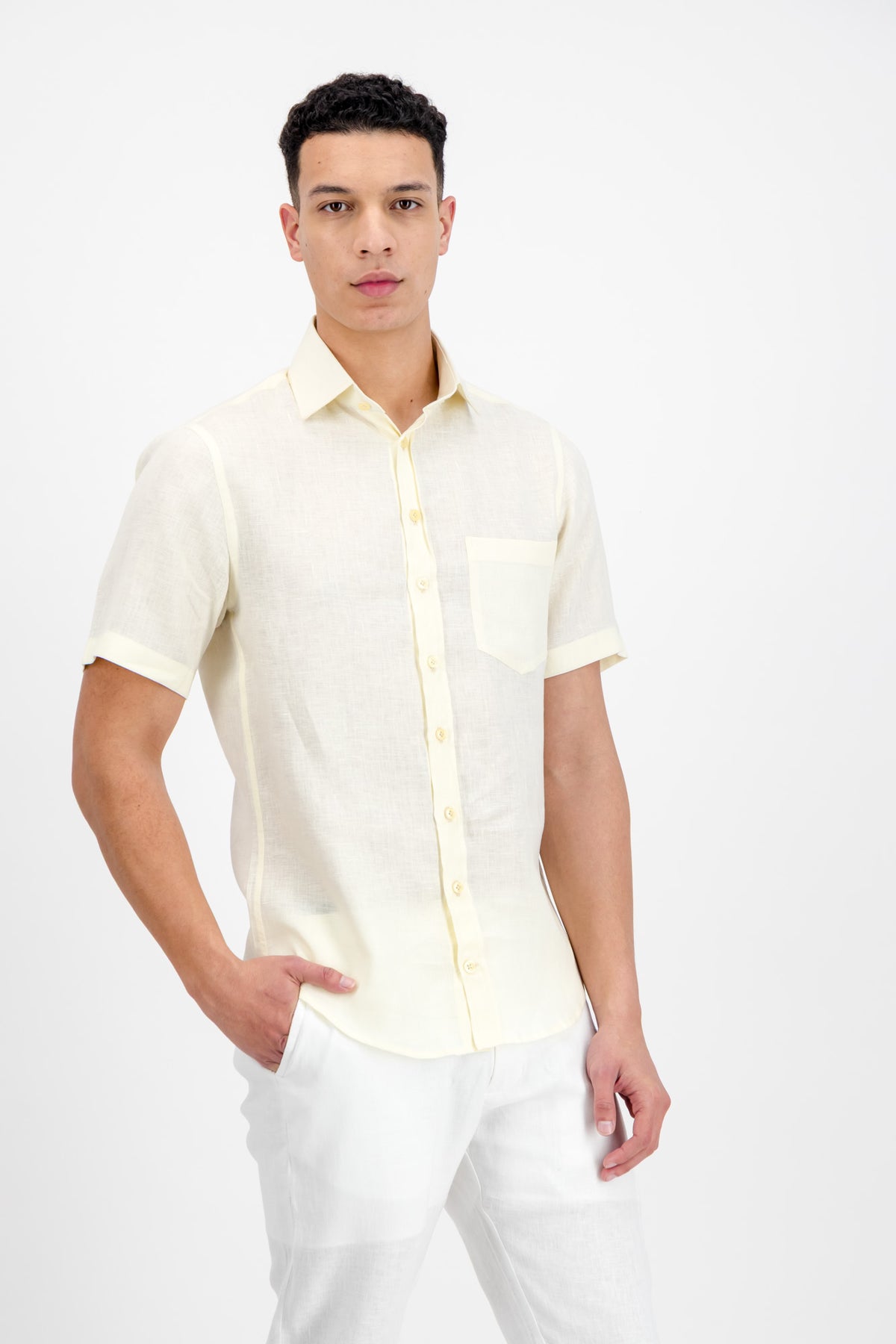 Cannes Linen Short-Sleeve Shirt