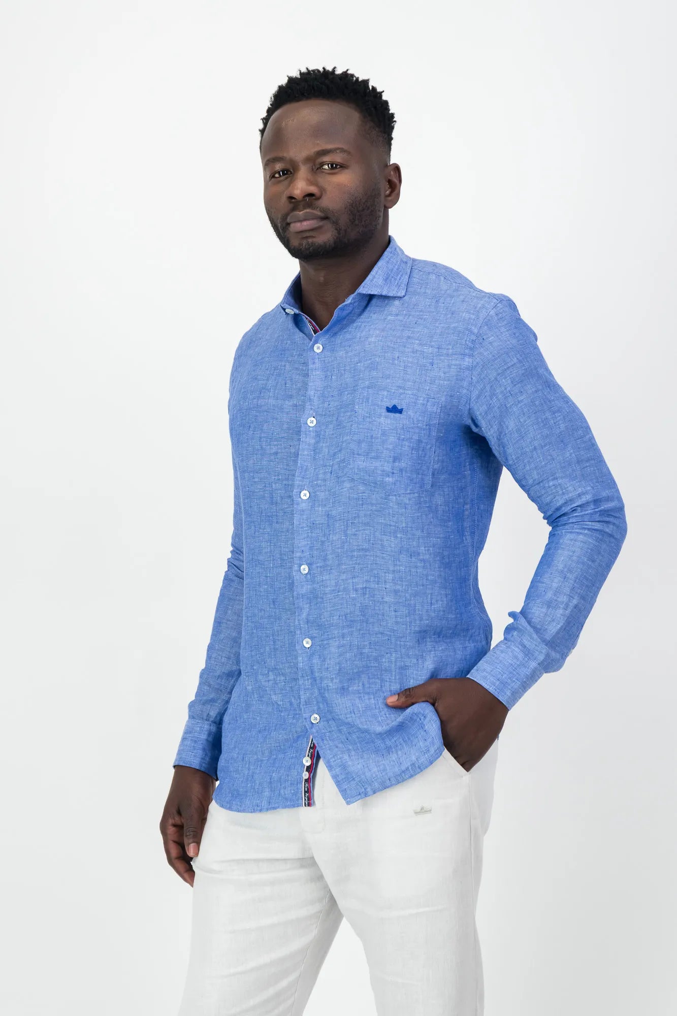 Corinth Linen Shirt - Denim Blue