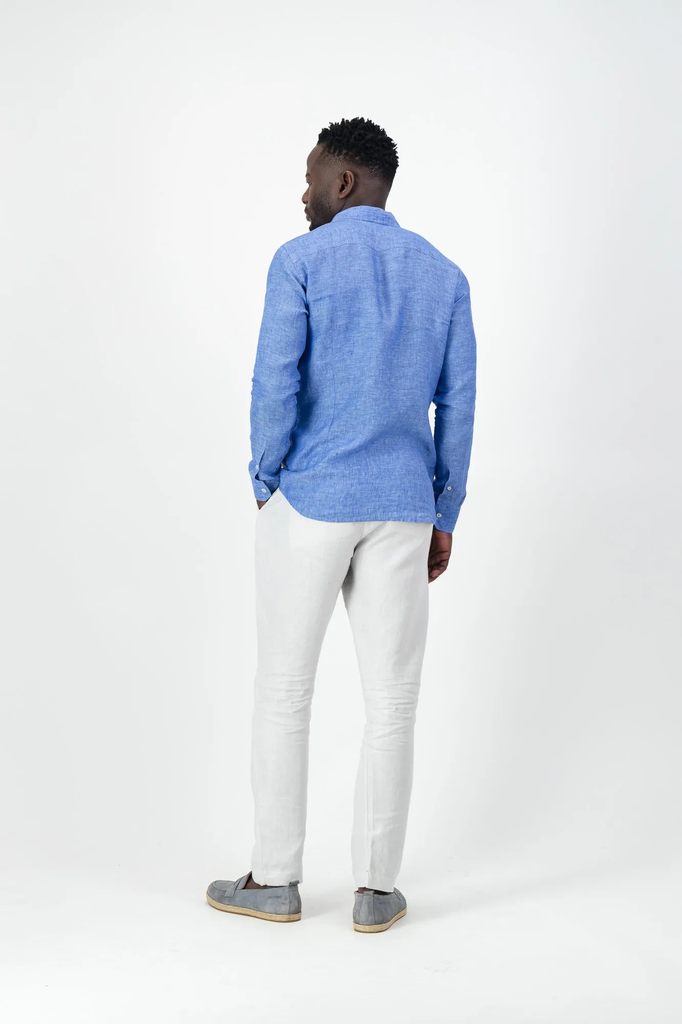 Corinth Linen Shirt - Denim Blue