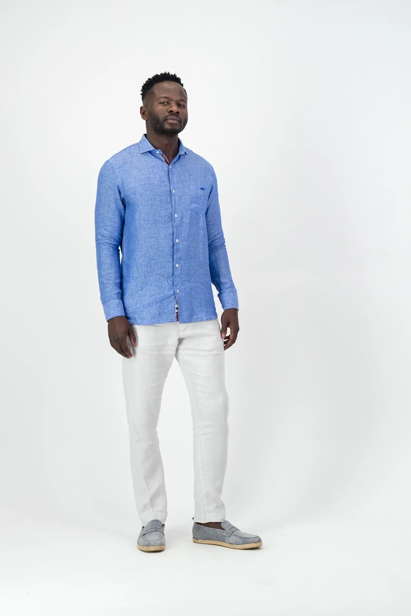 Corinth Linen Shirt - Denim Blue