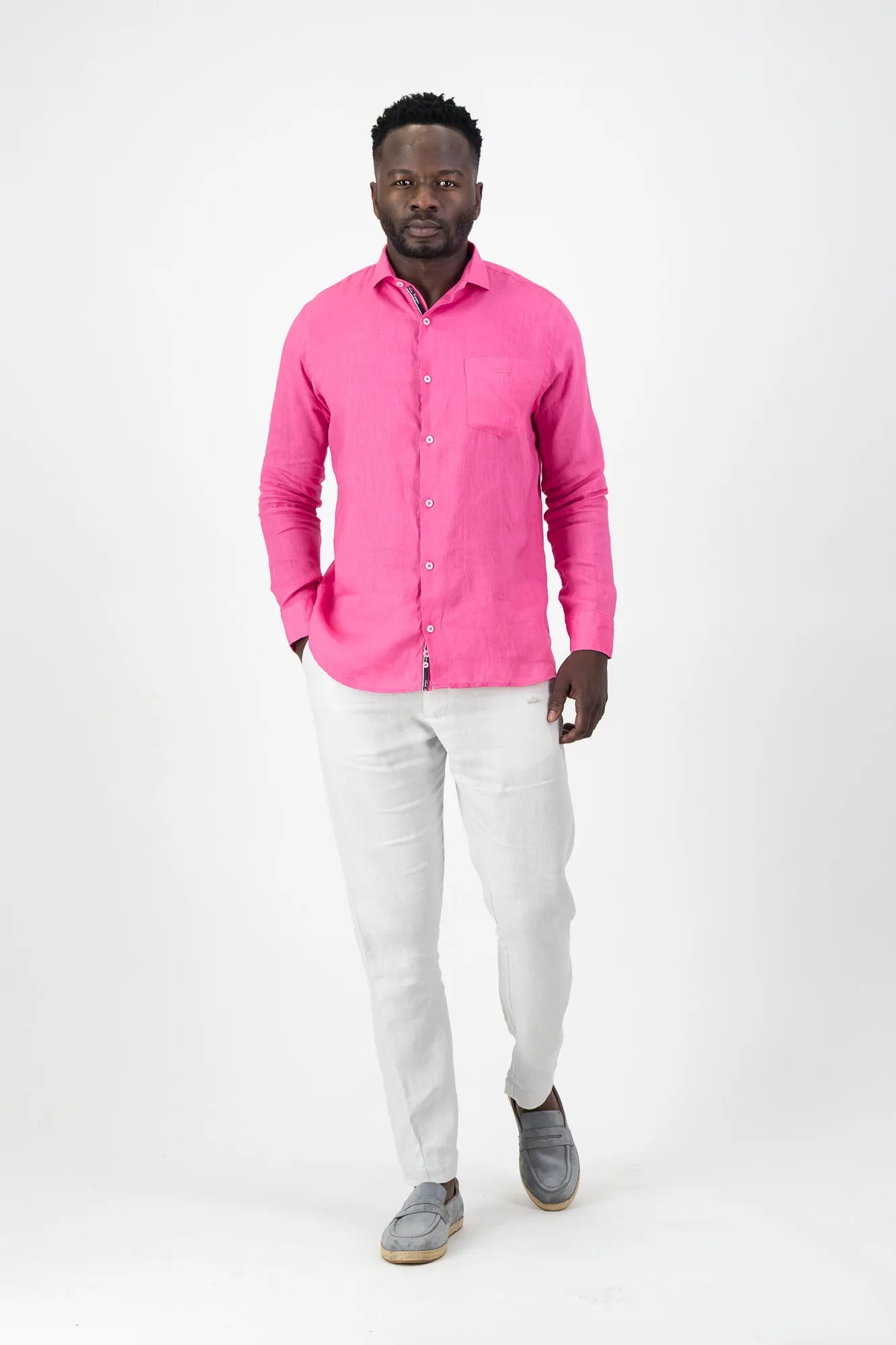 Corinth Linen Shirt - Pink
