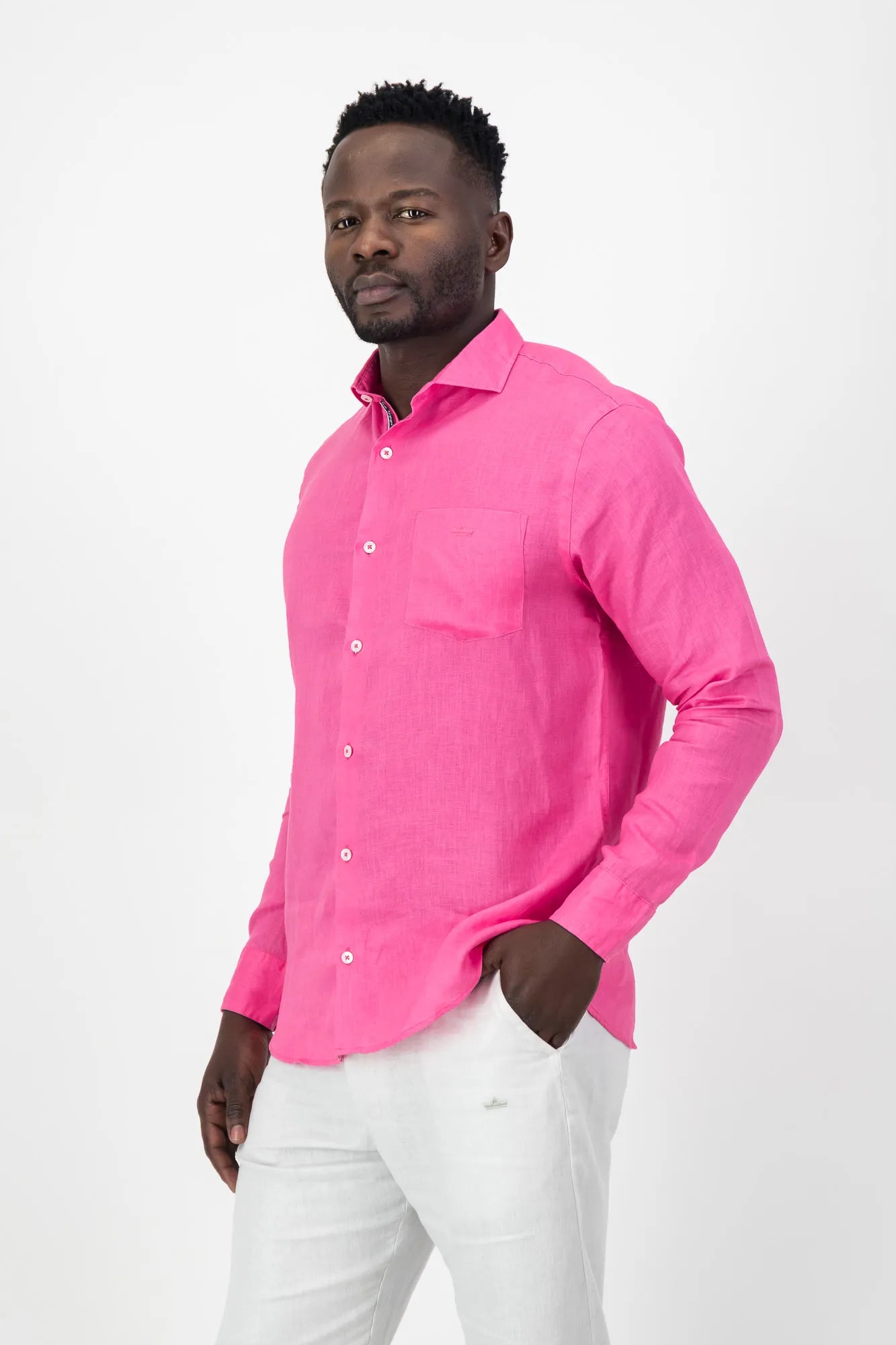 Corinth Linen Shirt - Pink