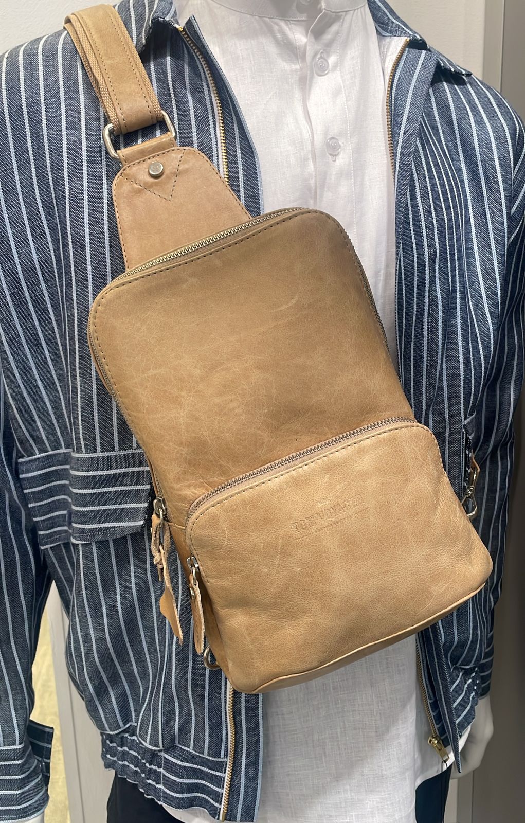 Tom Voyager Sling Bag - Cream