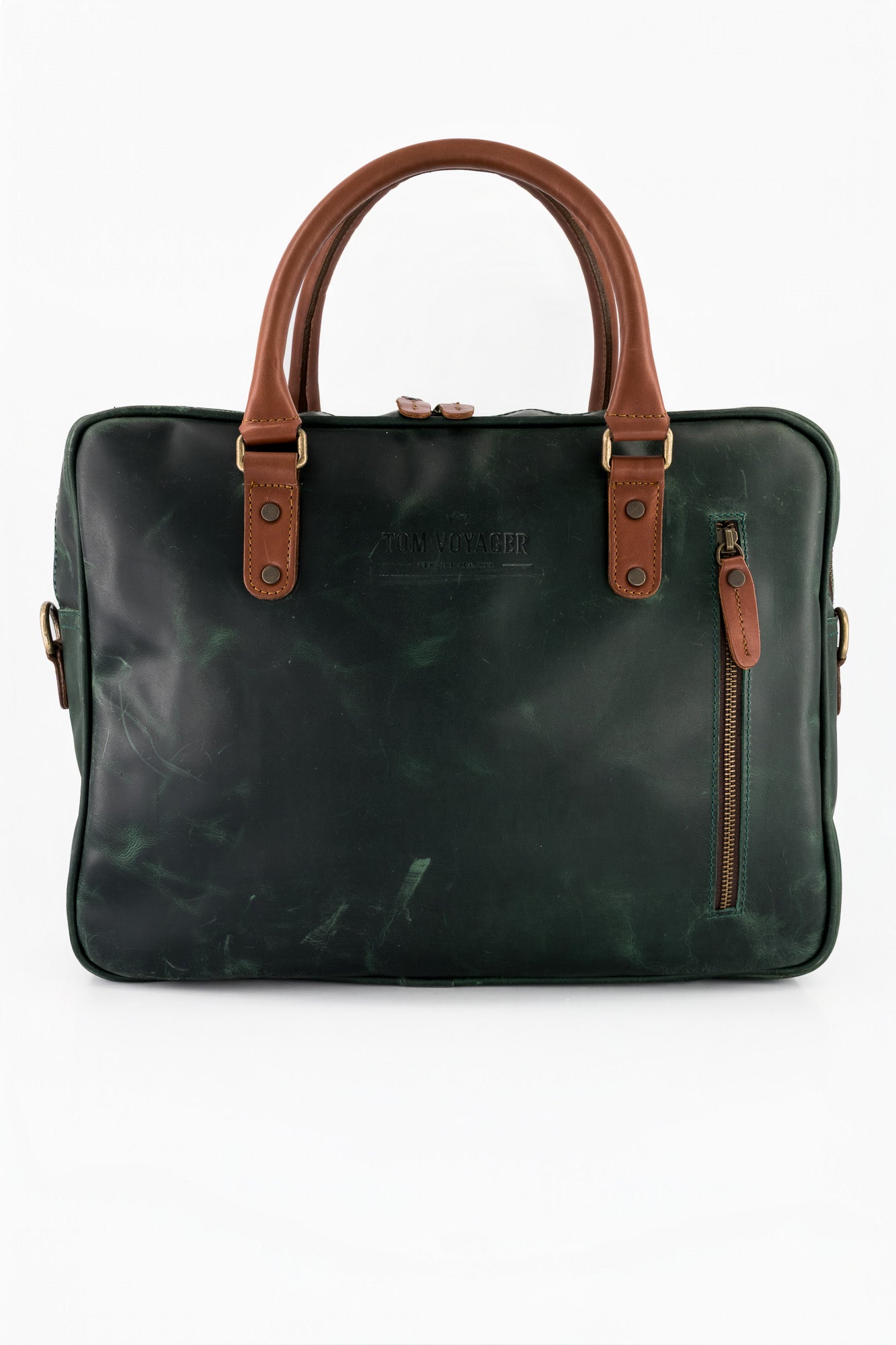 Smaragdgroene leren tas