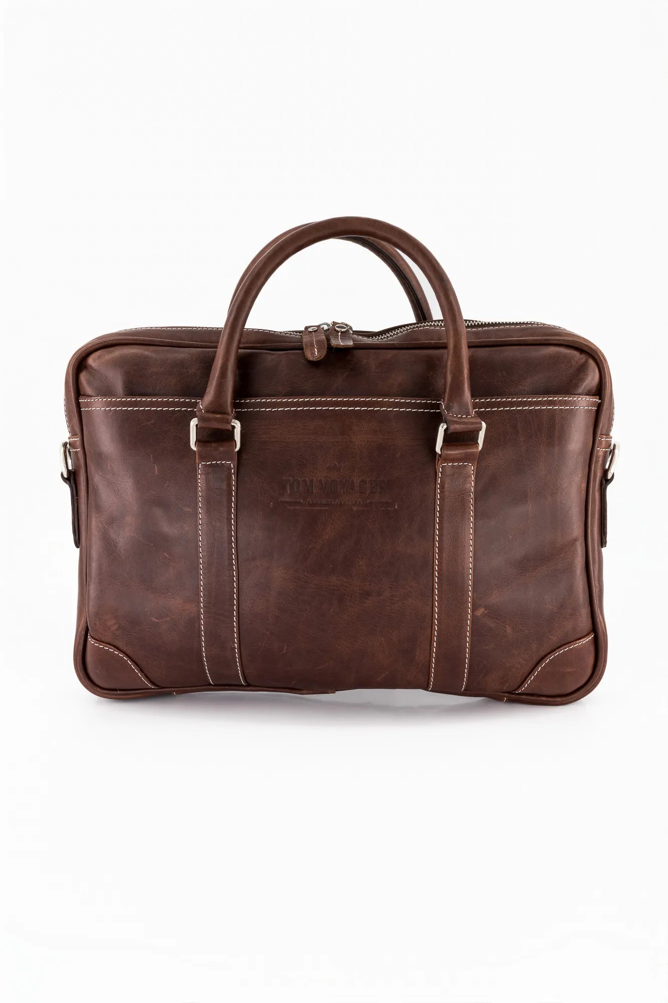 Hayden Messenger Bag aus Leder Dunkel Hellbraun