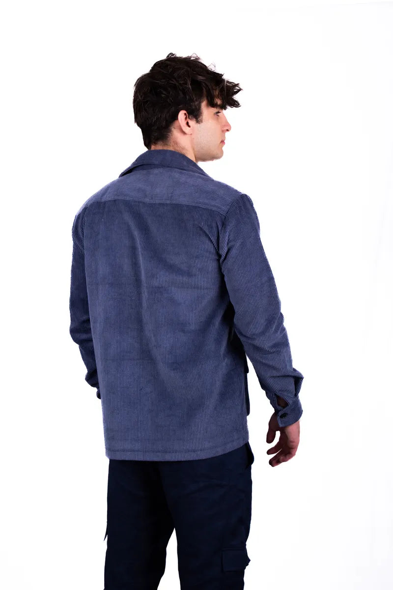Tom Voyager Kyoto Corduroy Jacket - Blue - Detail View