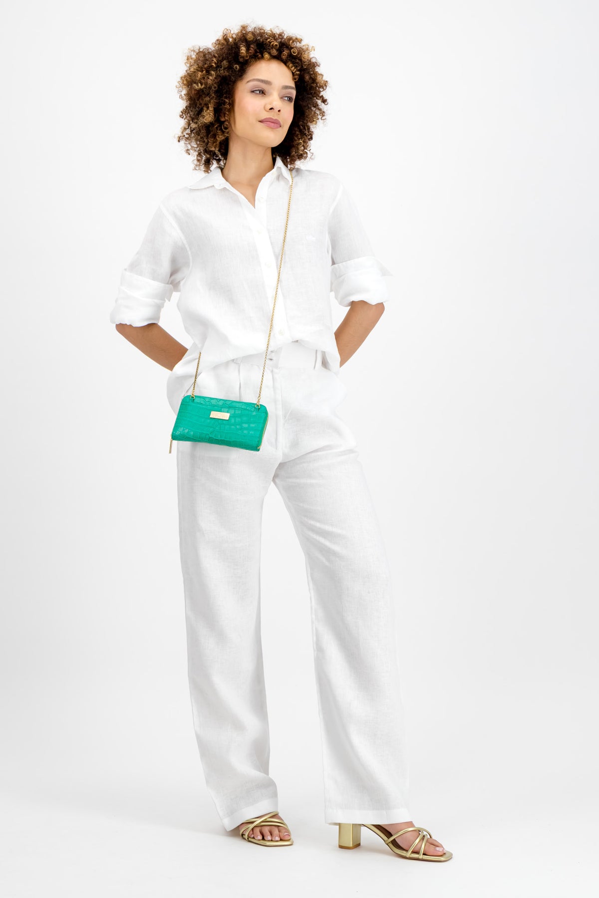 Lotus Linen Ladies Pants (White)