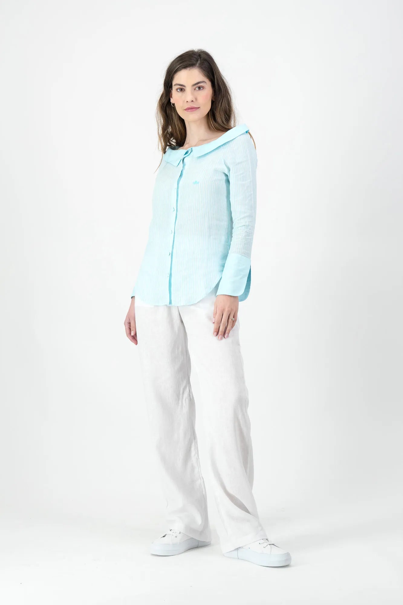 Mint Bertha Collar Shirt