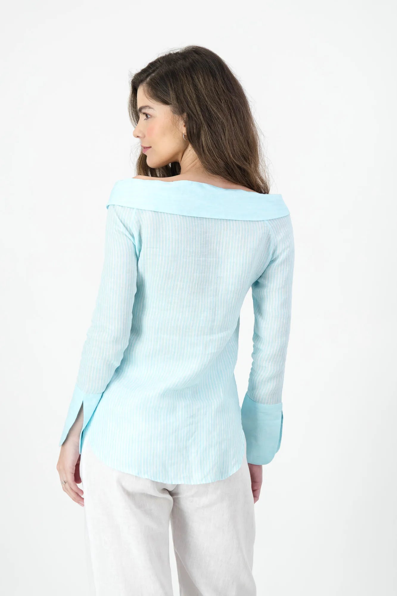 Mint Bertha Collar Shirt