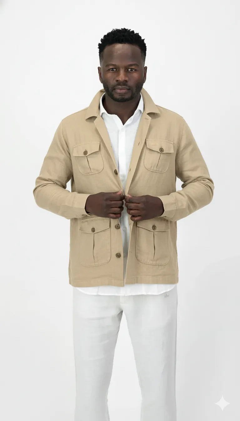 Tom Voyager Murmansk Khaki Linen Jacket | Men SA