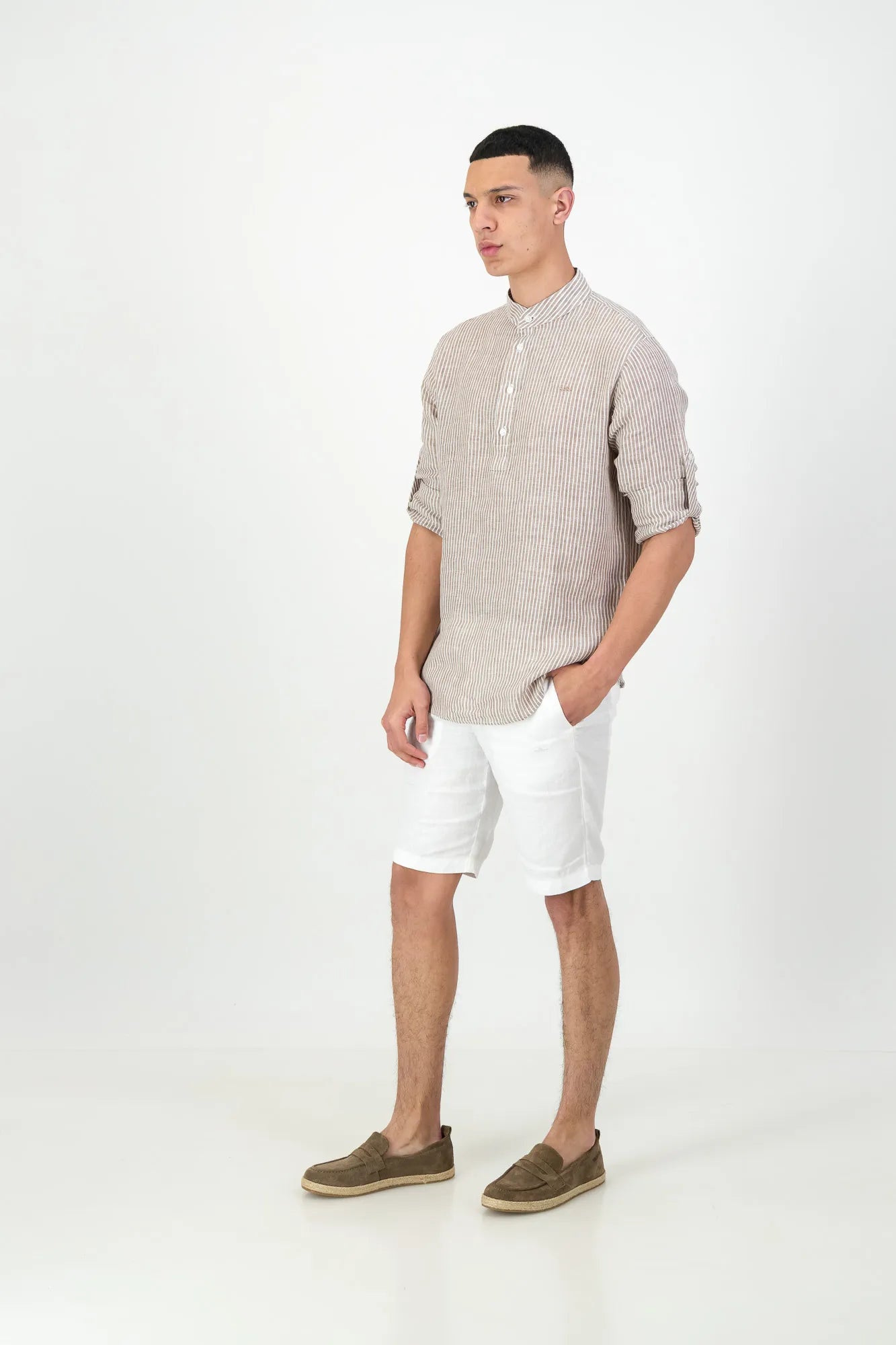 Rhodes Striped Shirt - Beige