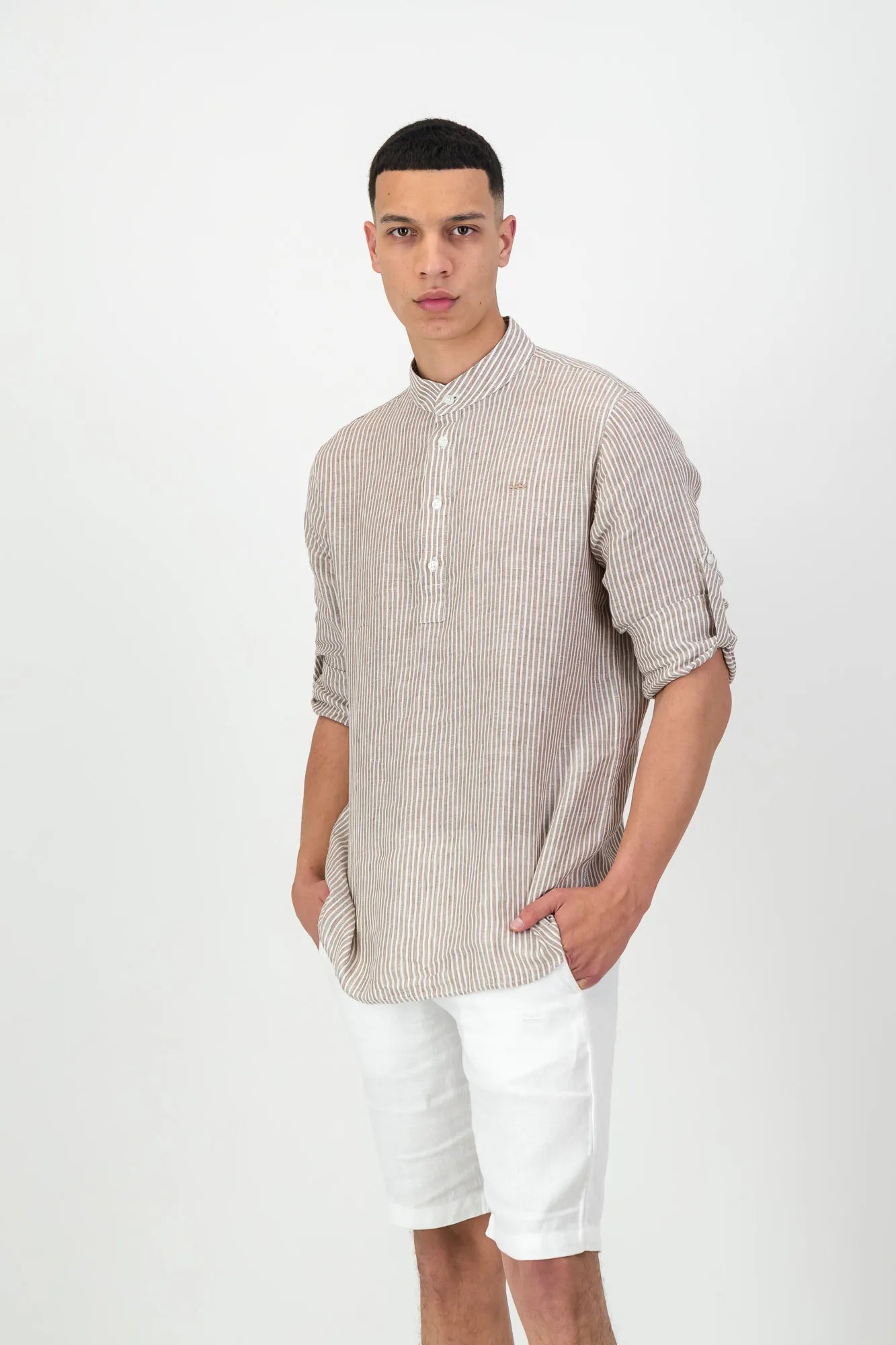Rhodes Striped Shirt - Beige