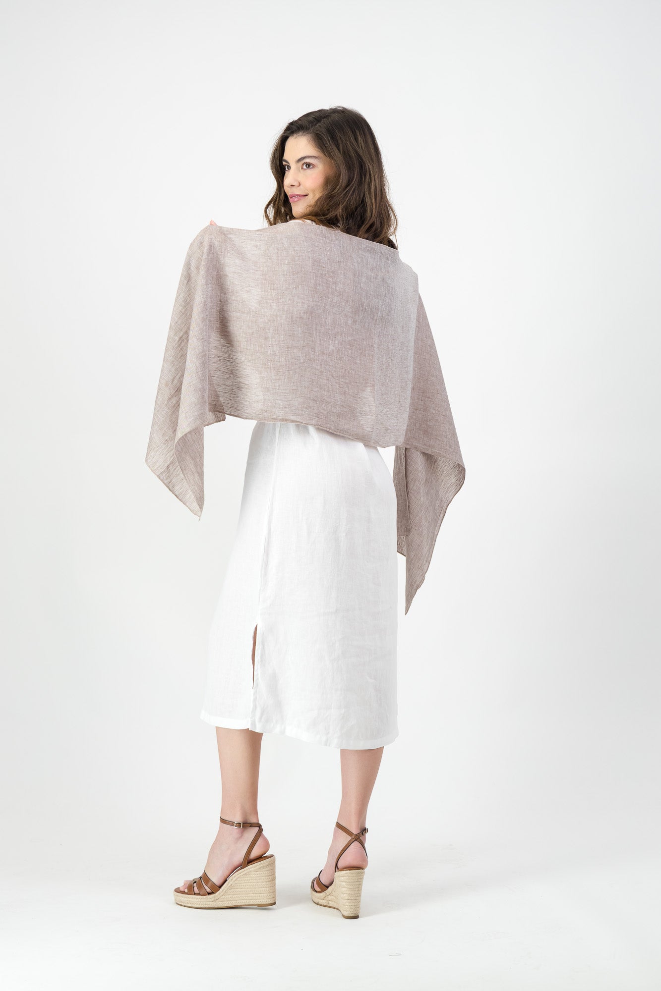Sahara Linen Scarf - Beige