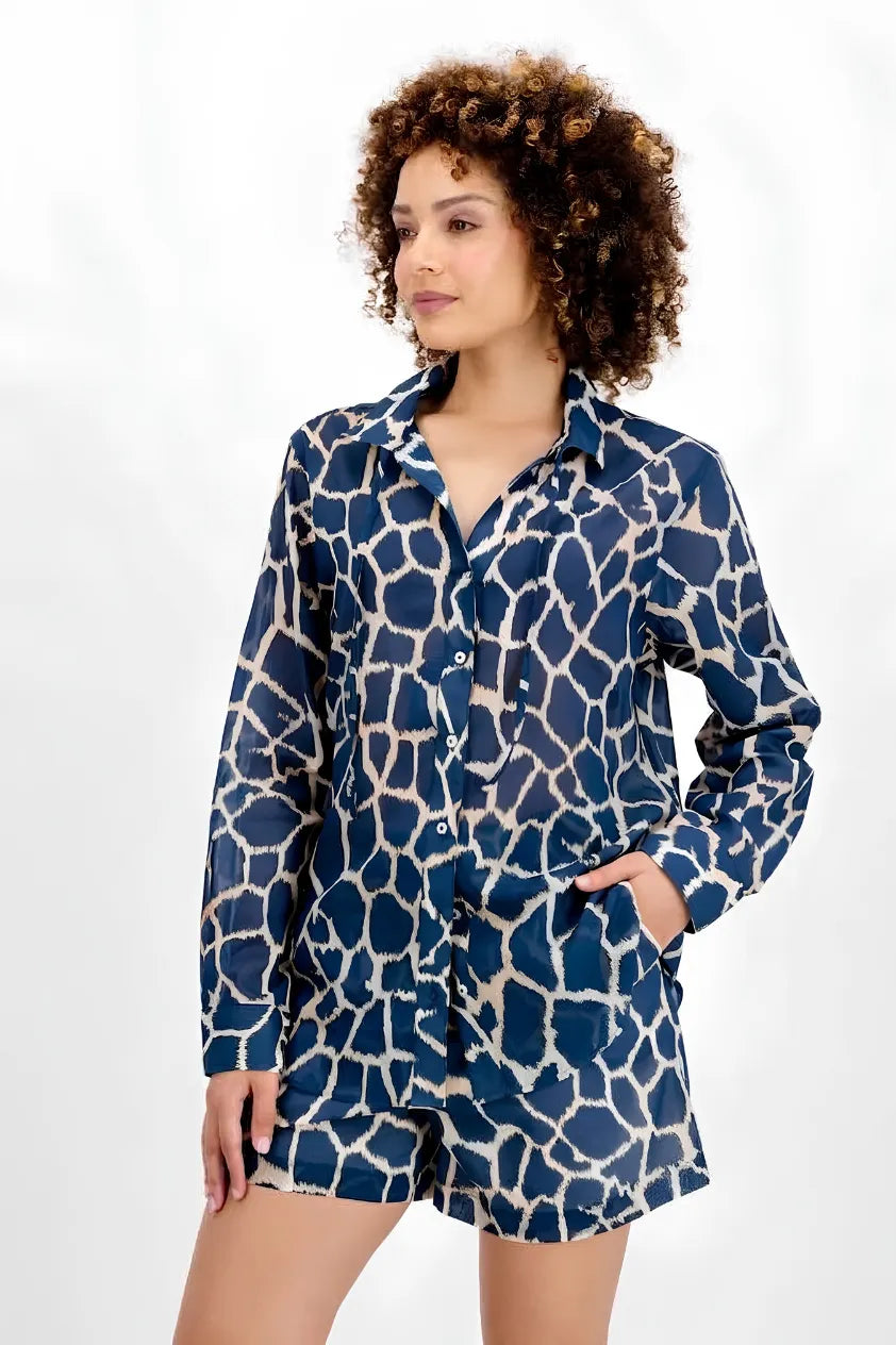 Serengeti Blouse - Navy