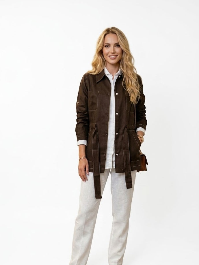 Tom Voyager Tessa Over Shirt - Brown - Front View