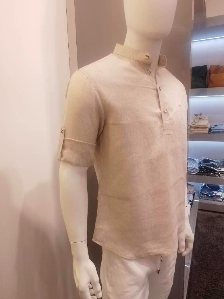 Flush mens linen shirts - linen shirts - beige - stylish and perfect for every occasion