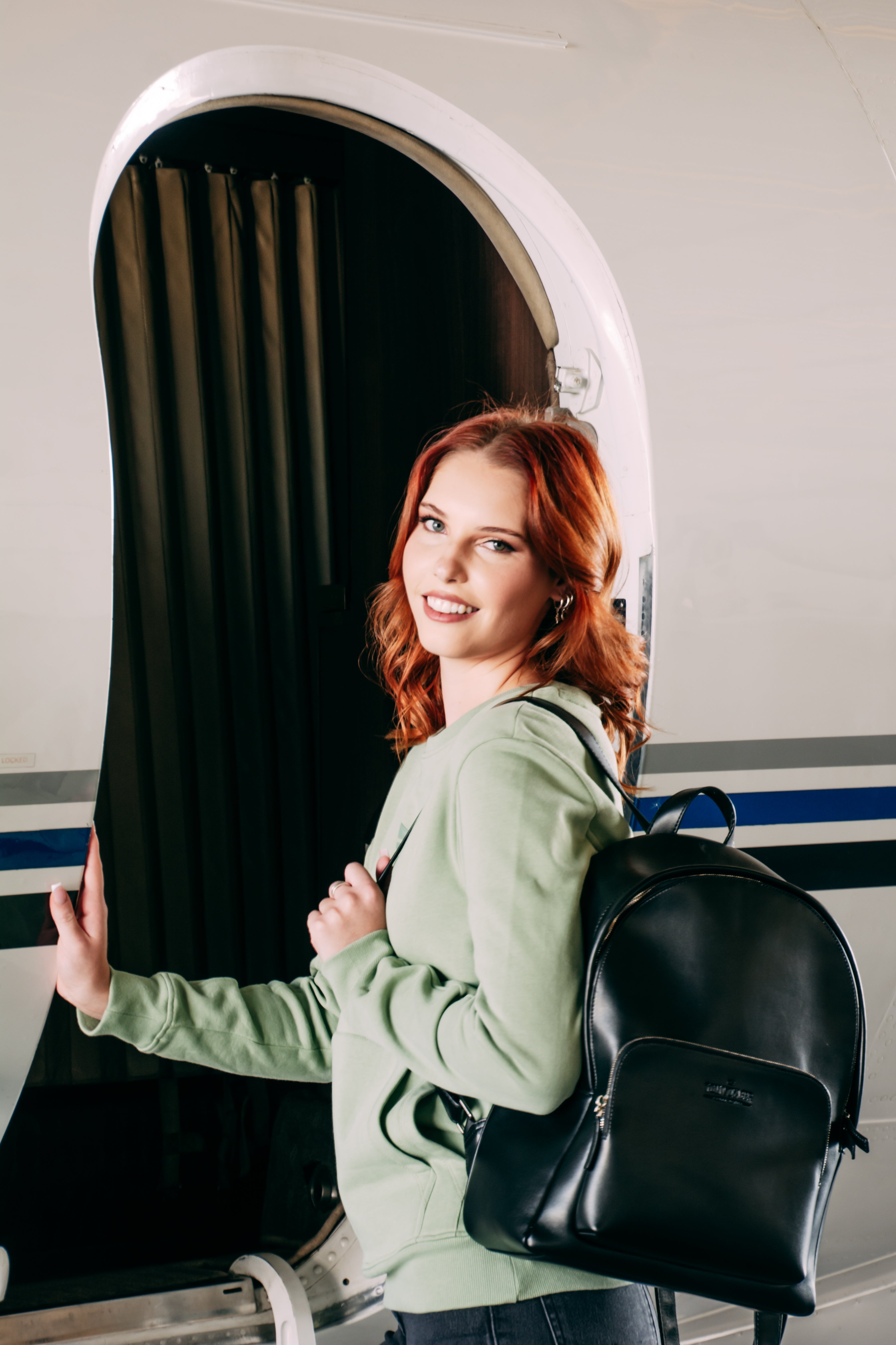 Voyager Noir Leather Backpack