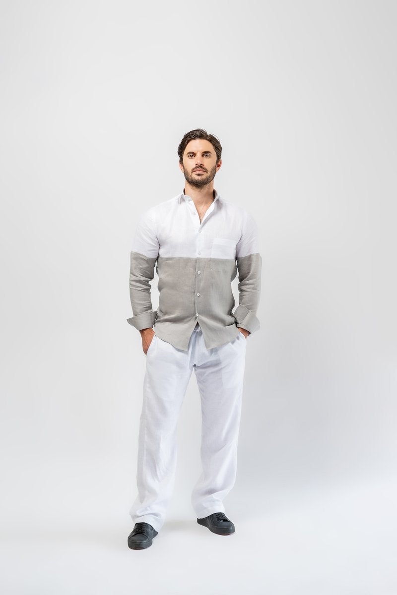 Edinborough Linen Shirt - Mens Shirt - Long Sleeve Shirt- Tom Voyager SA