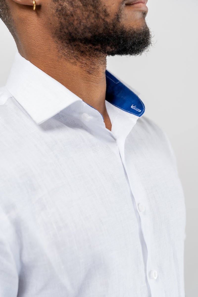 Frankfurt Linen Shirt - Short Sleeve Shirt - 100% Linen Shirt - Collar shirt - Tom Voyager SA