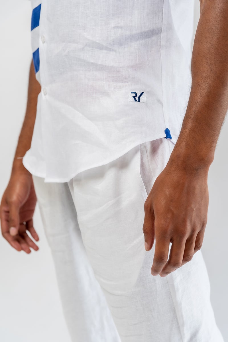 Frankfurt Linen Shirt - Short Sleeve Shirt - 100% Linen Shirt - Outfit - Tom Voyager SA