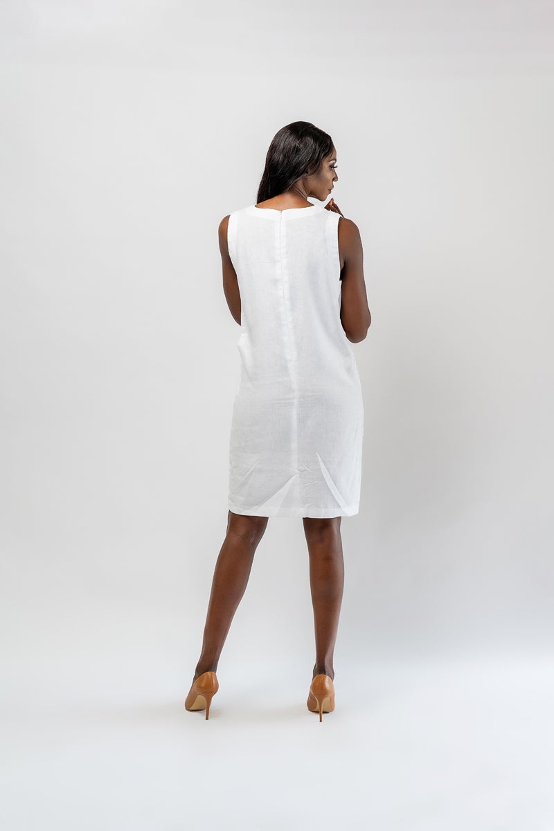 Marguerite Linen Shift Dress - Tom Voyager SA