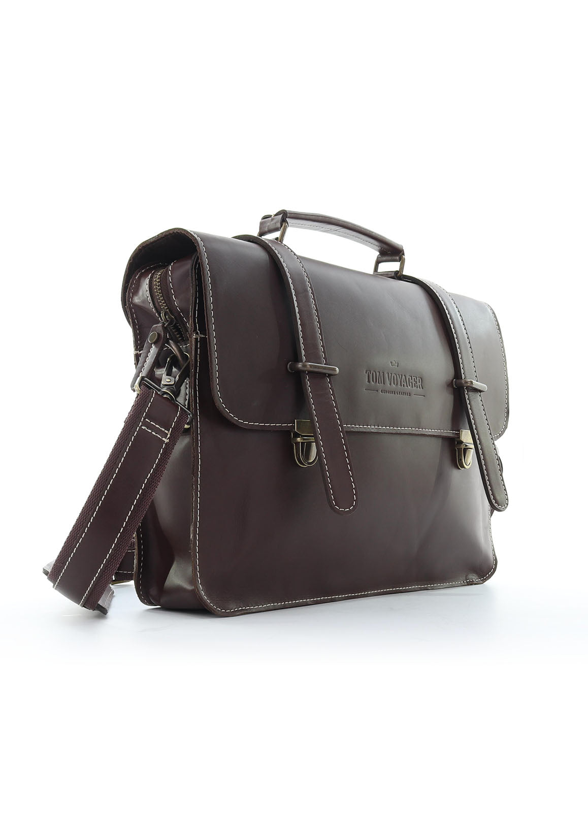 Huckleberry Leather Bag Dark Brown