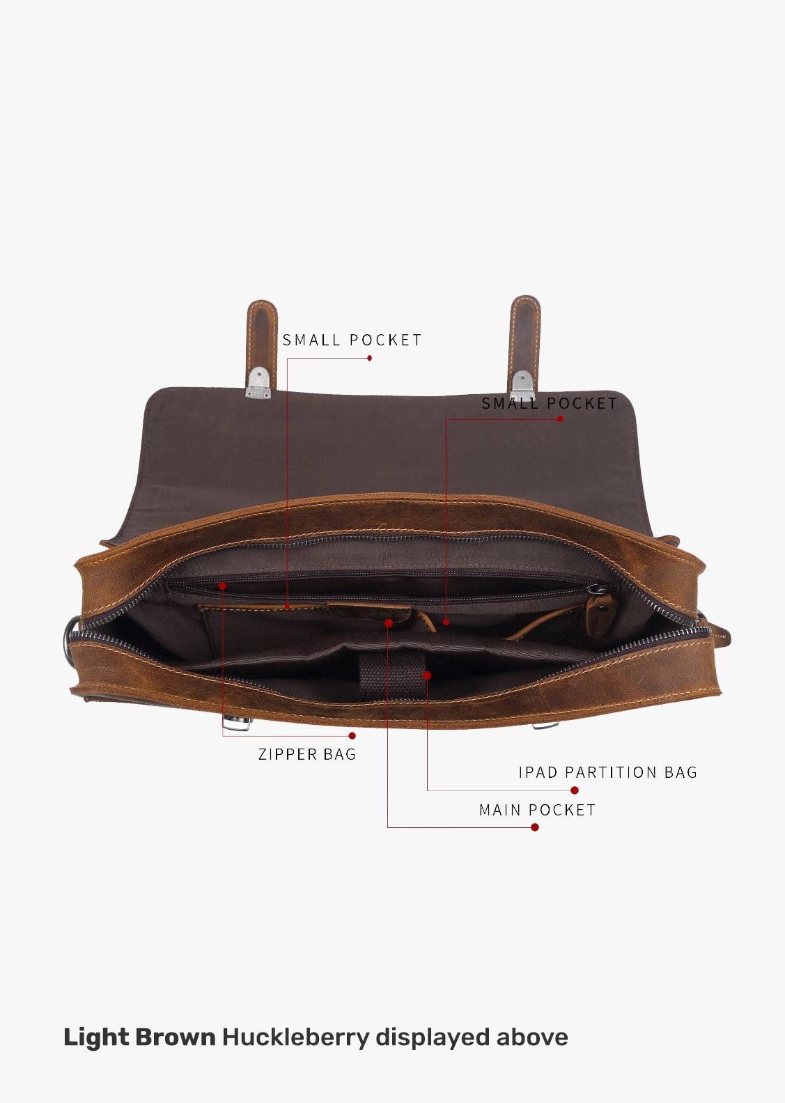 Huckleberry Leather Messenger Bag Black - Tom Voyager SA