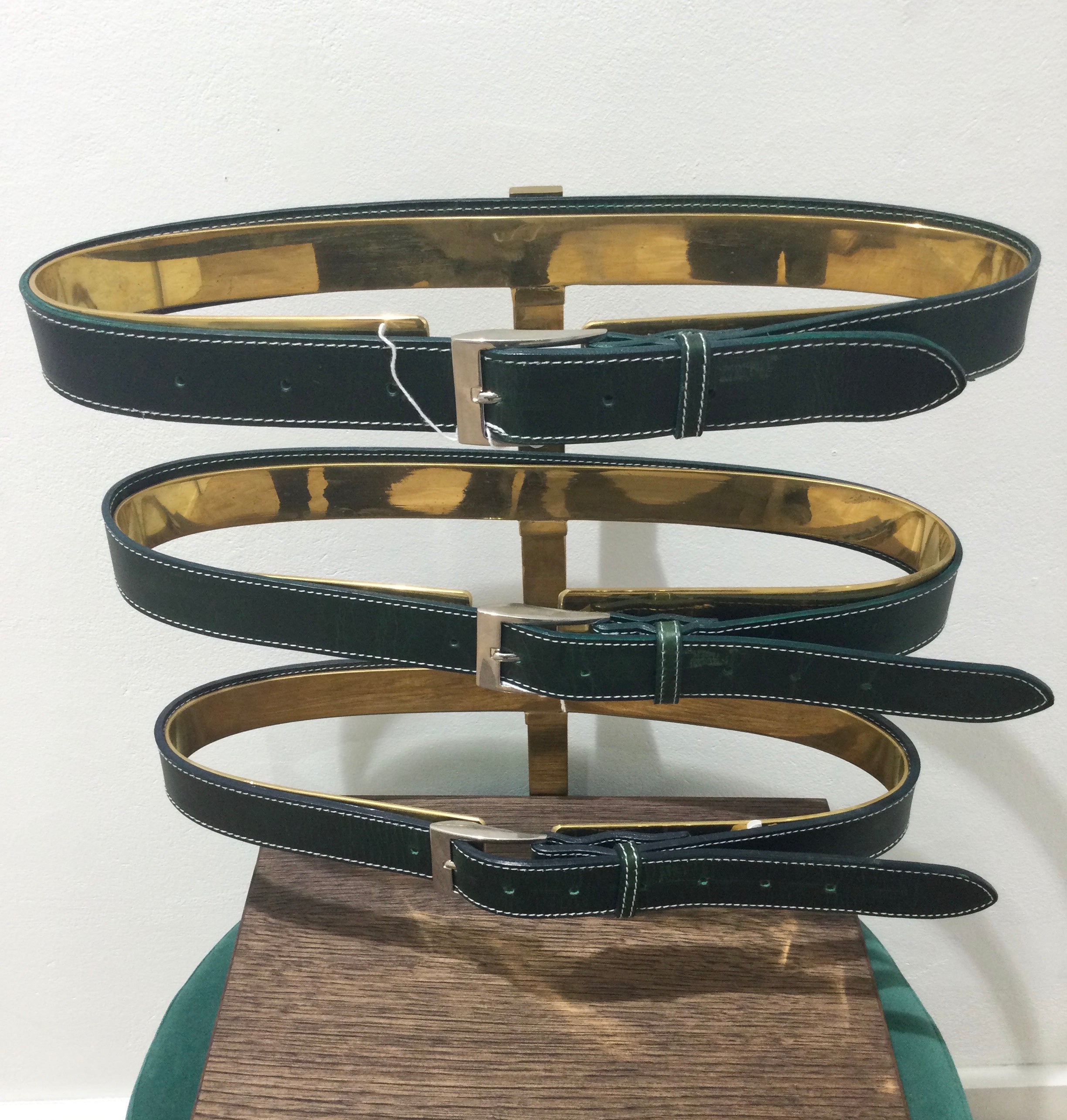 Emerald Green Leather Belt