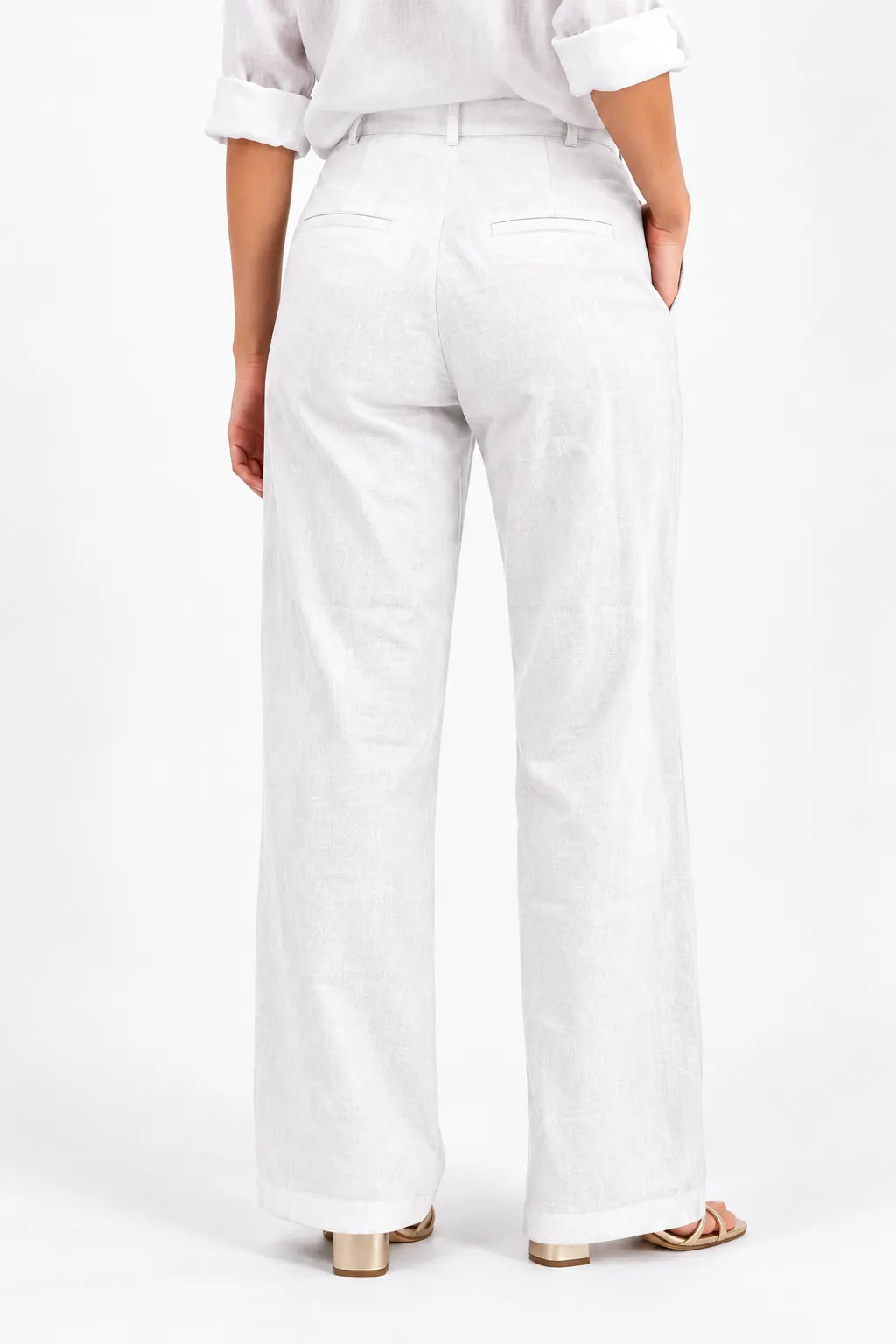 Astoria Linen Ladies Pants (White)