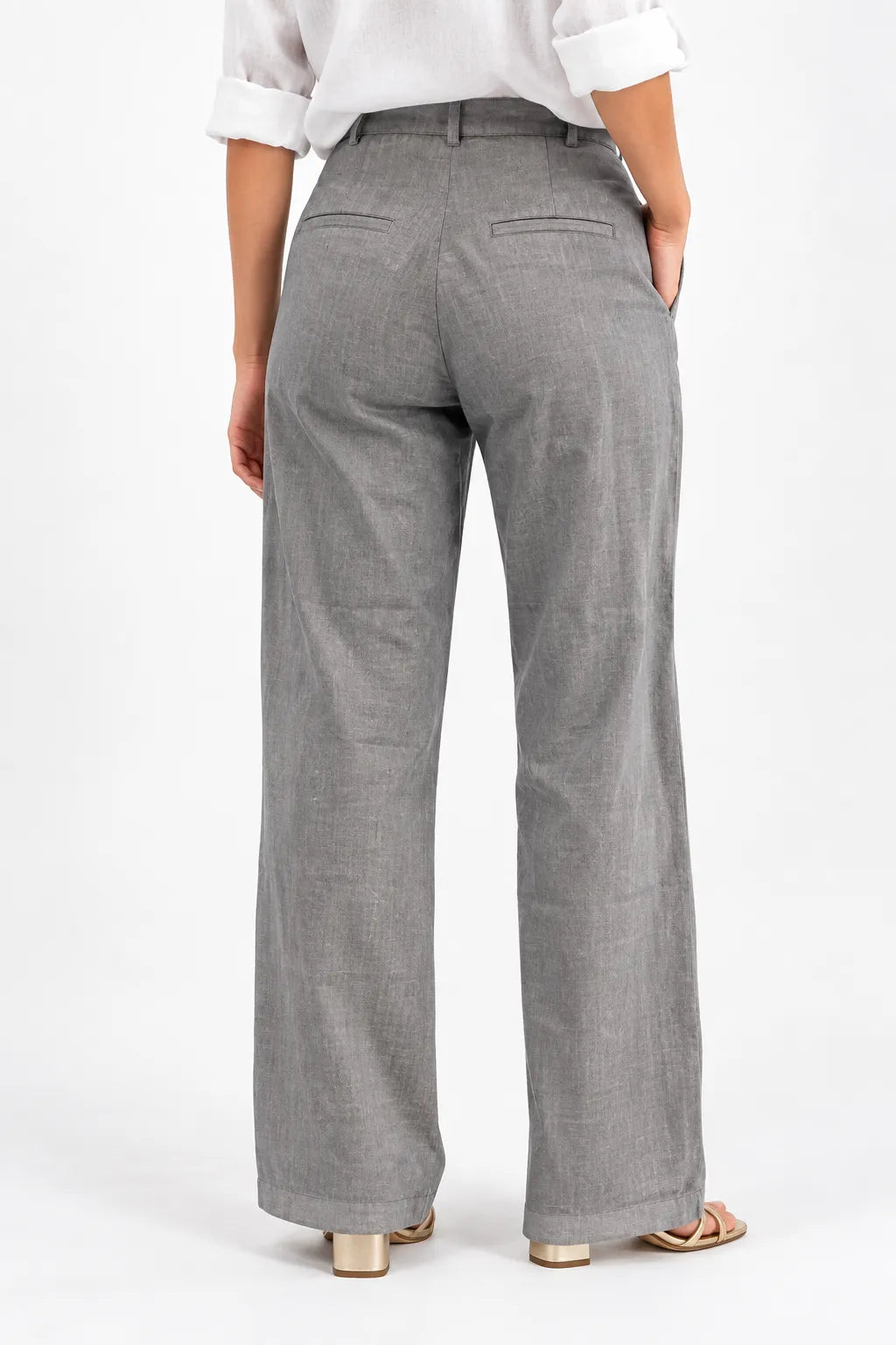 Astoria Linen Ladies Pants (Grey)