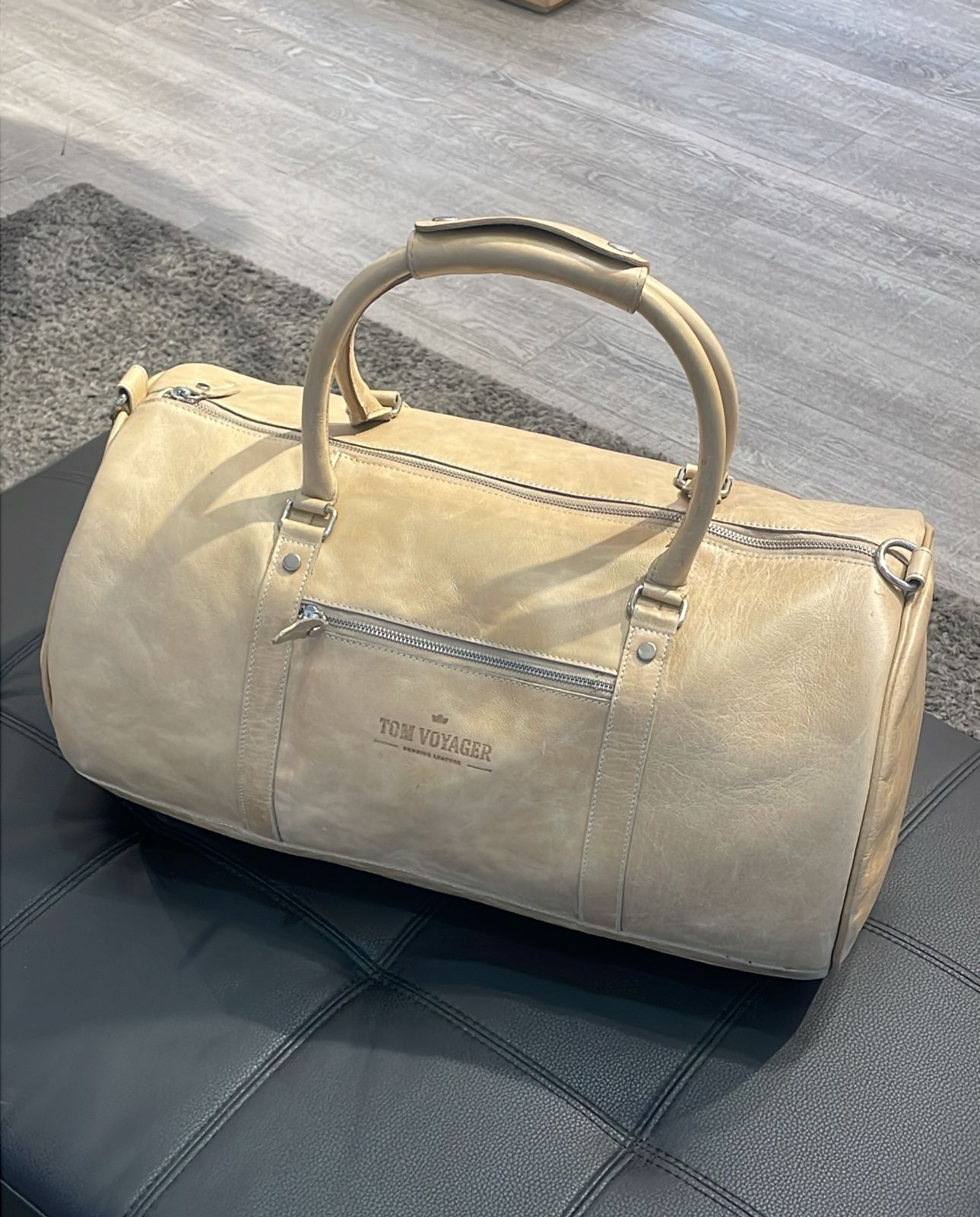 Chapman Leather Travel Bag - Cream