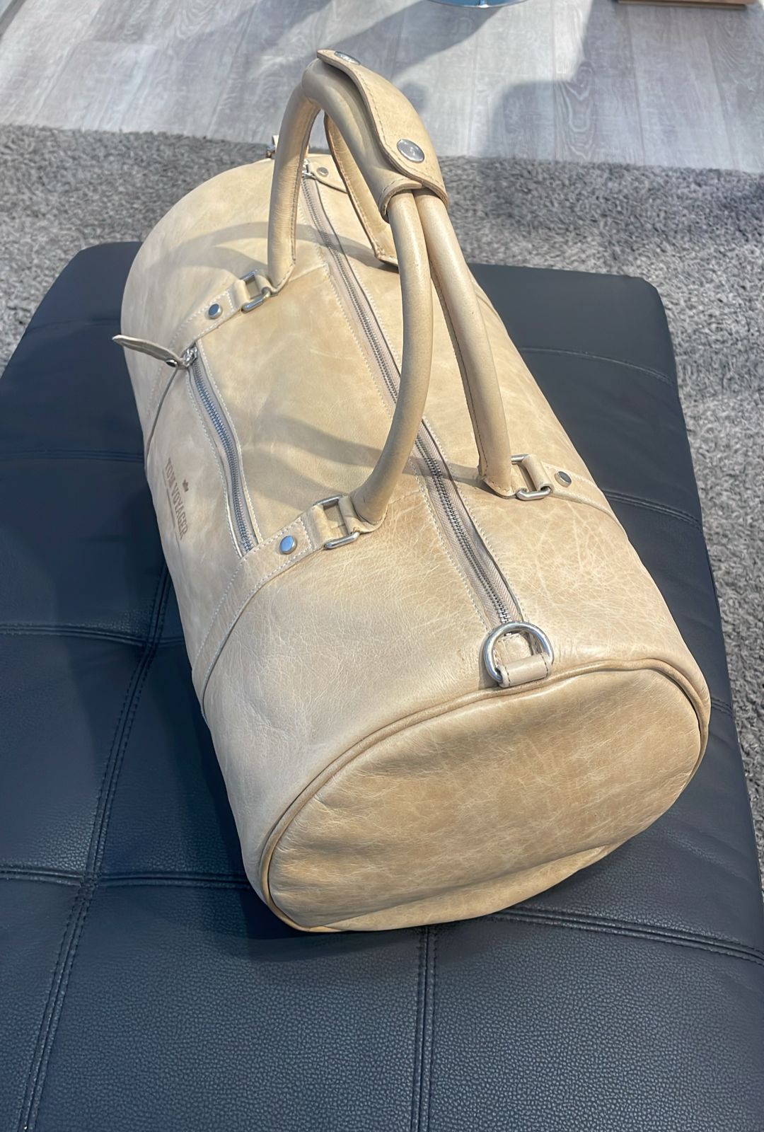 Chapman Leather Travel Bag - Cream