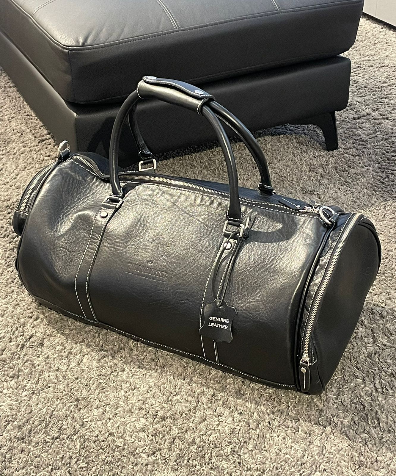 Duncan Leather Travel Bag - Black
