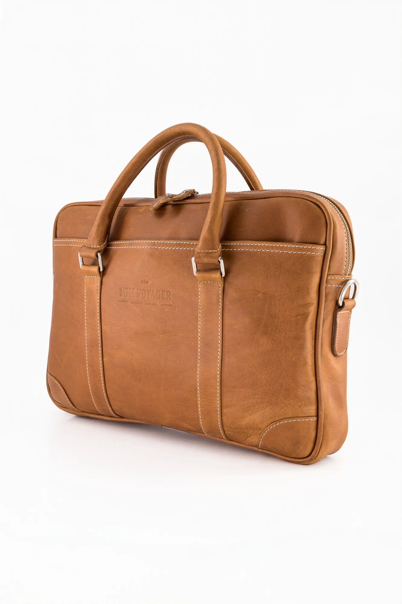 Hayden Messenger Bag aus Leder Dunkel Hellbraun