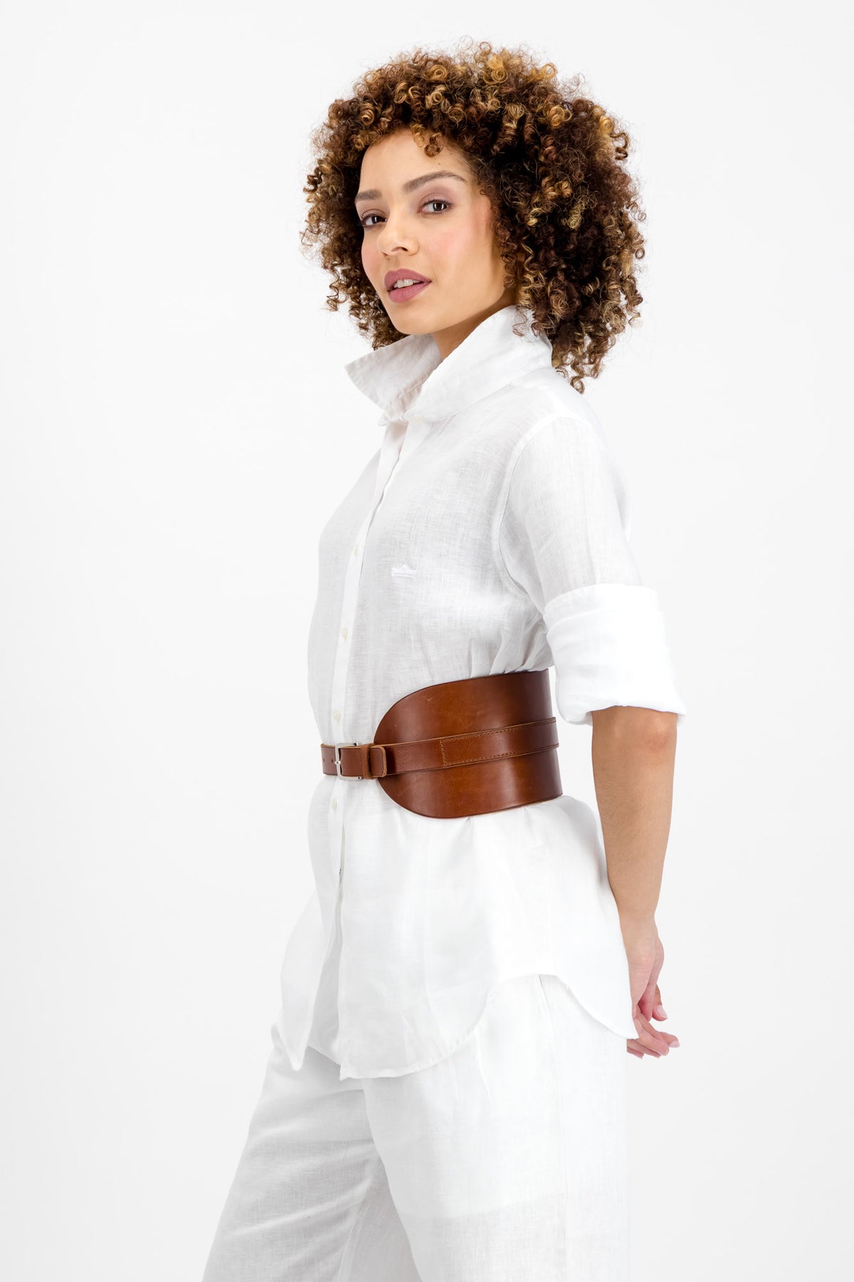 Jasmine Ladies Linen Collar Shirt