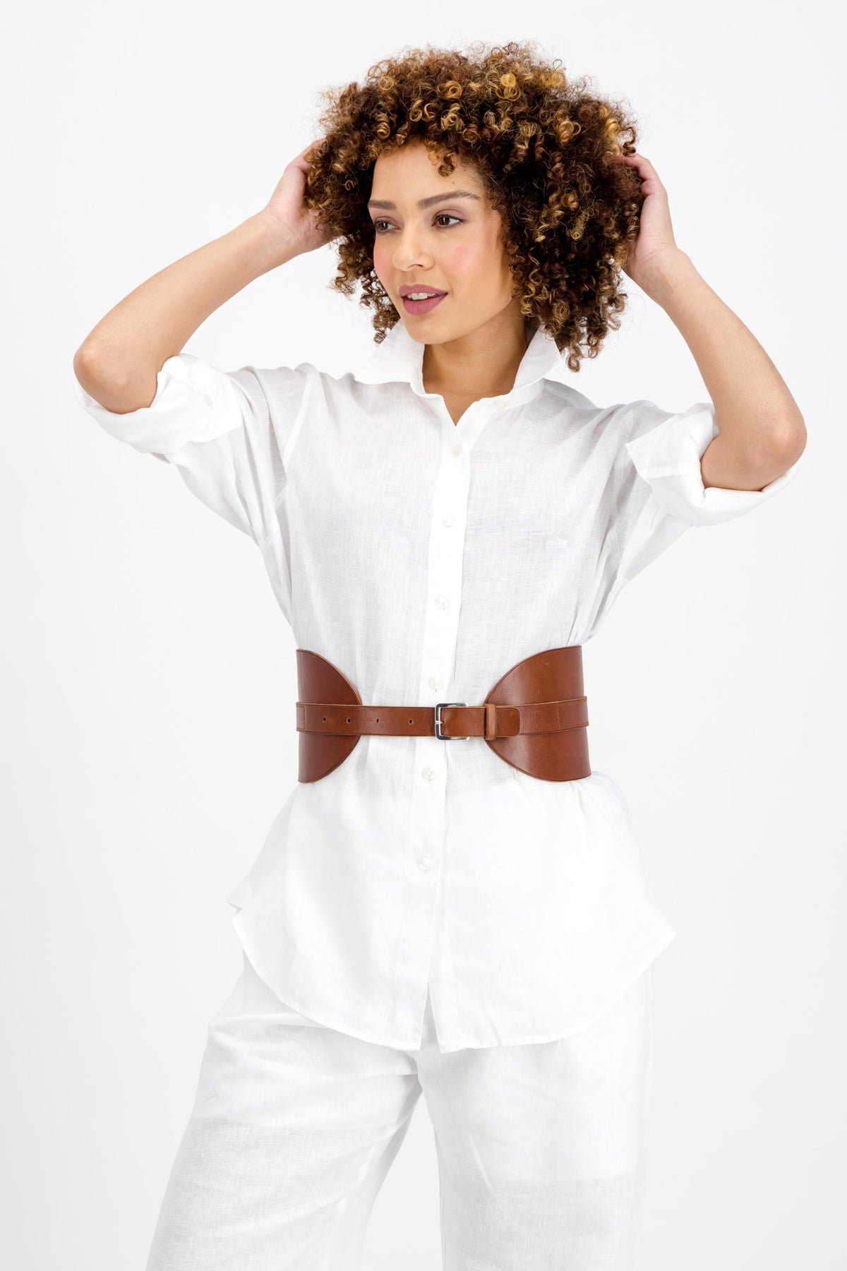 Jasmine Ladies Linen Collar Shirt