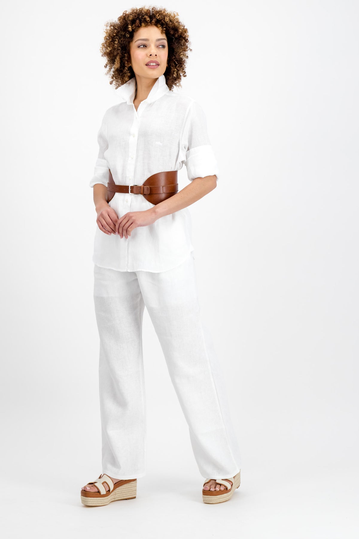 Jasmine Ladies Linen Collar Shirt
