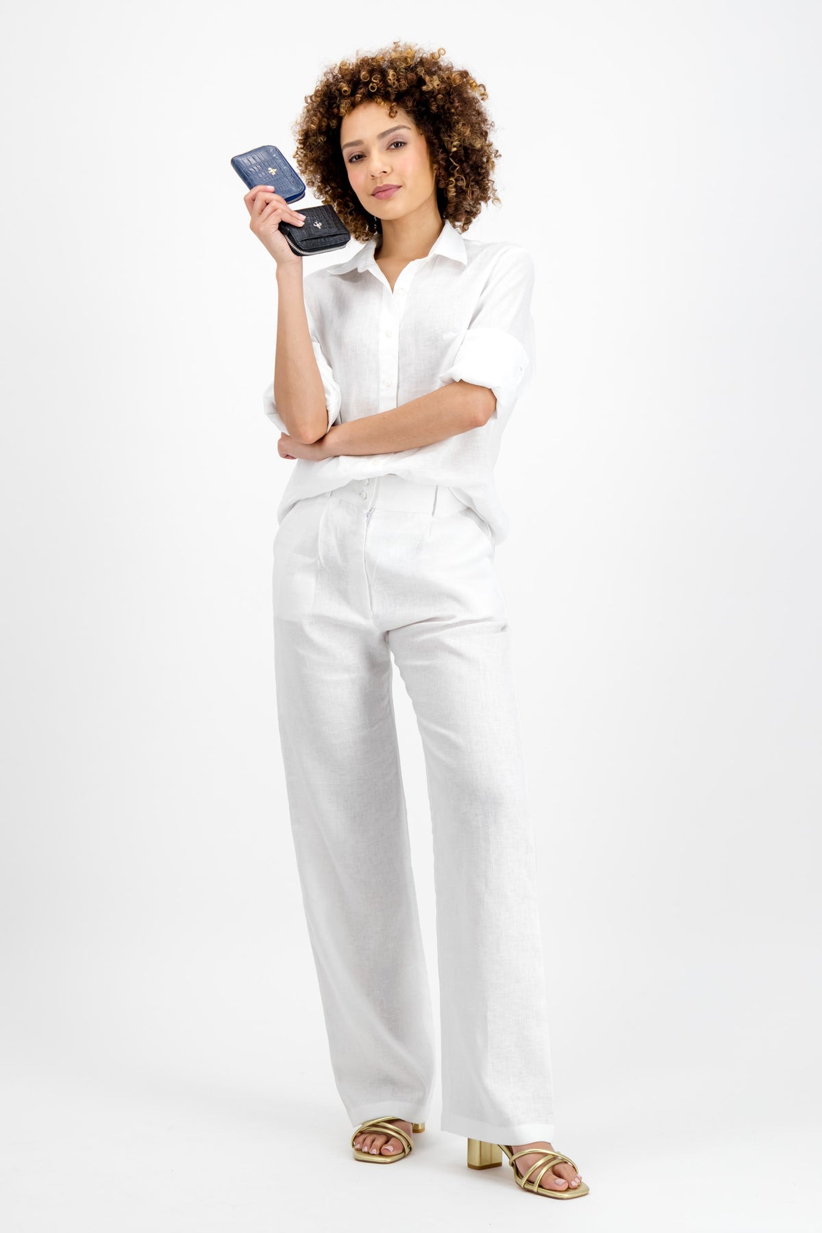 Lotus Linen Ladies Pants (White)