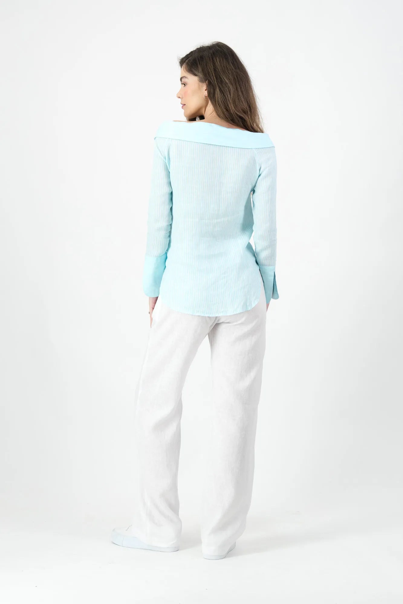 Mint Bertha Collar Shirt
