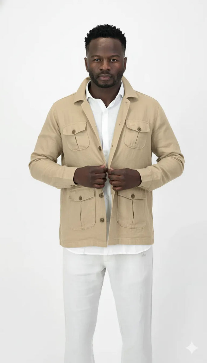 Tom Voyager Murmansk Khaki Linen Jacket | Men SA