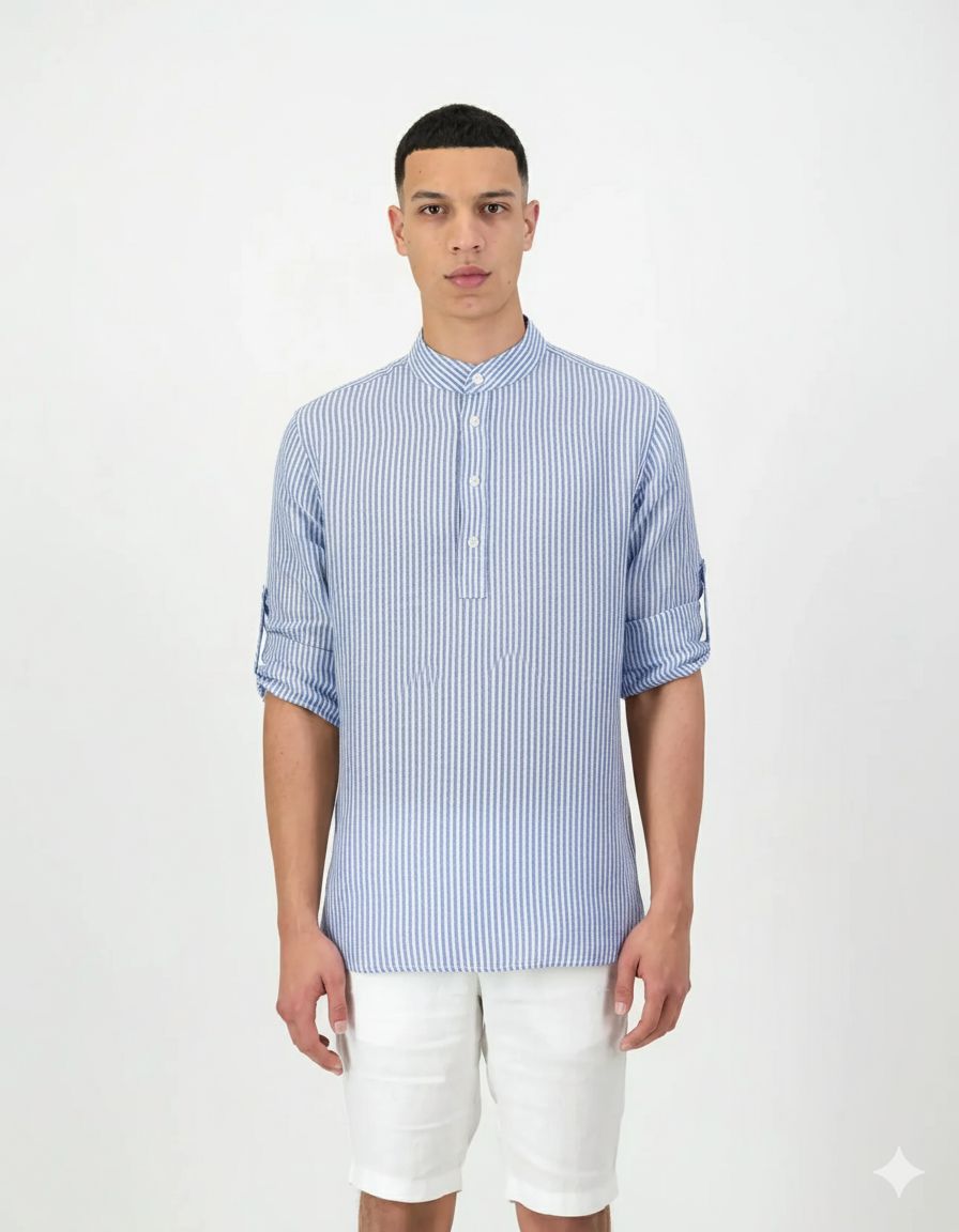 Rhodes Striped Shirt - Blue