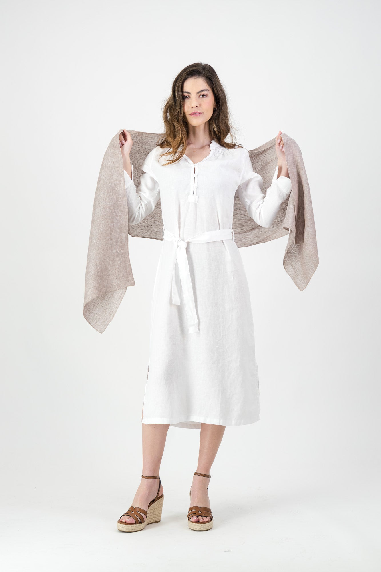 Sahara Linen Scarf - Beige