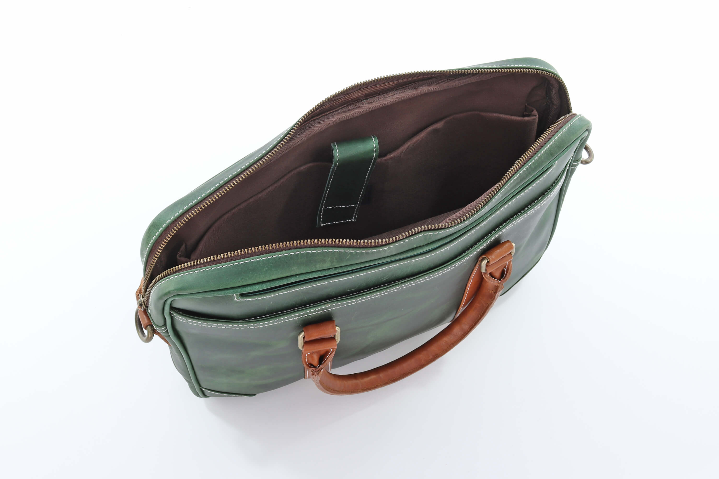 Haden Leather Bag - Laptop Bag - Green - detail