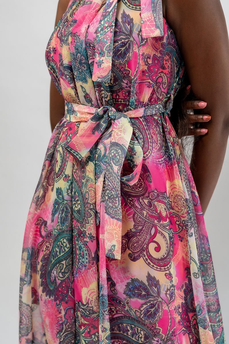 Pink Floral Collar Dress - Tom Voyager SA