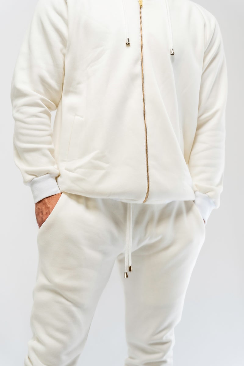 Panama Cotton Men's Sweatpants Ivory - Tom Voyager SA