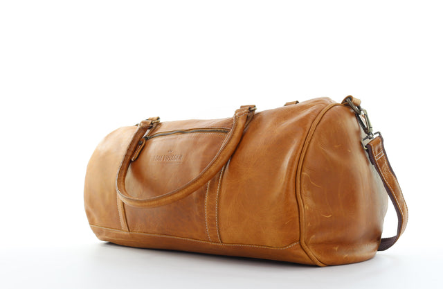 Tom Voyager Chapman Leather Travel Bag - Brown - Brown - Front View